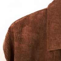 Men's Fashion Stitching Corduroy Long-sleeved Shirt
