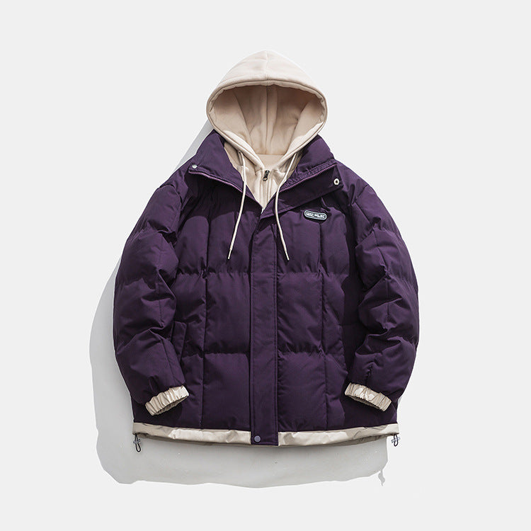 Teenagers Cotton-padded Jacket High School Students Fake Two-piece Down Cotton-padded Jacket