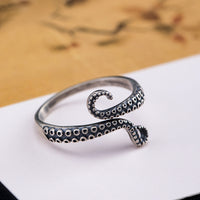 Antique Finish Fashion Personality And Creativity Octopus Touch Cell Phone Finger Ring