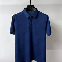 Men's Summer Plaid Ice Silk Lapel Short Sleeve