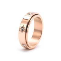 Stainless Steel Rotatable Couple Engagement Ring