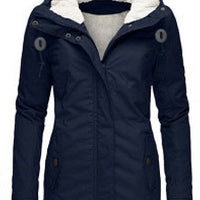 Autumn Winter Berber Fleece Casual Hooded Coat