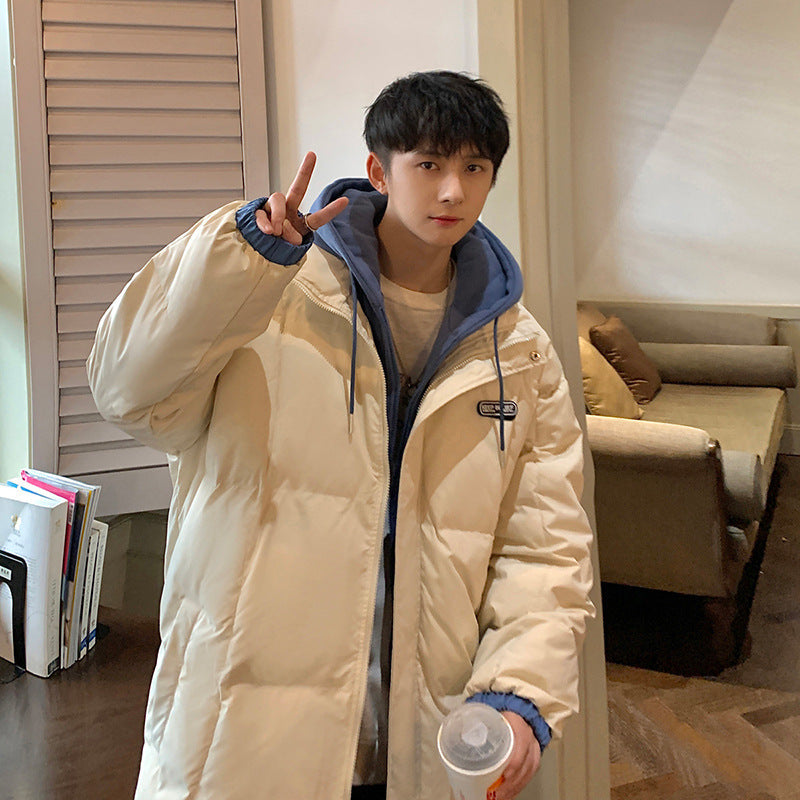 Teenagers Cotton-padded Jacket High School Students Fake Two-piece Down Cotton-padded Jacket