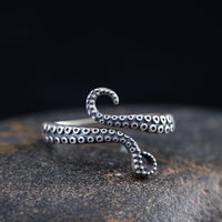 Antique Finish Fashion Personality And Creativity Octopus Touch Cell Phone Finger Ring