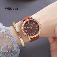 Glitter Face Simple Fashion All-match Belt Women's Watch Gift Box Suit Quartz Wrist Watch