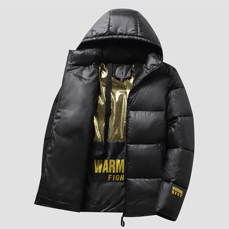 Men's Fashion Simple Cotton-padded Jacket Graphene Plus Size Coat Top