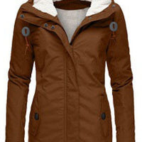 Autumn Winter Berber Fleece Casual Hooded Coat